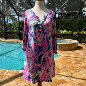 Lilly Pulitzer Banyon Dress  Indigo Sunken Treasure Small